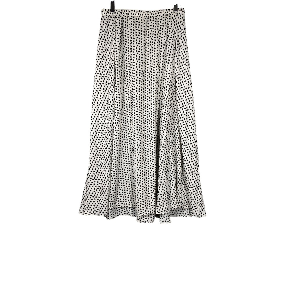 Max Studio Skirt Womens M White Excellent Polka Dot Maxi Skirt